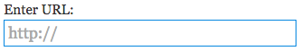 A text input with label "Enter URL" above the input and http:// as placeholder value.